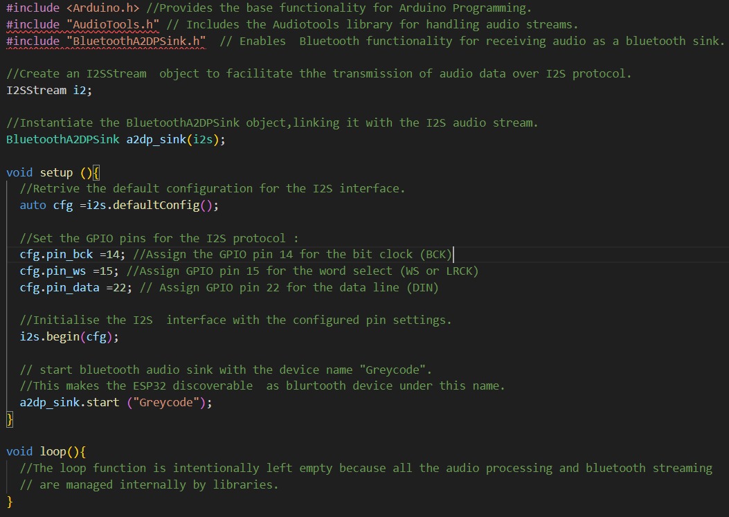 Bluetooth Speaker Code